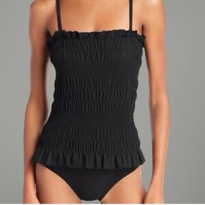 Tory Burch Black Ruched Swimsuit